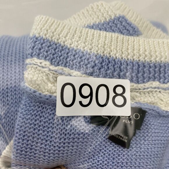 Talbots Linen Sweater Blue V Neck Knit Lightweight Academia Preppy Womens 2X - Picture 7 of 7